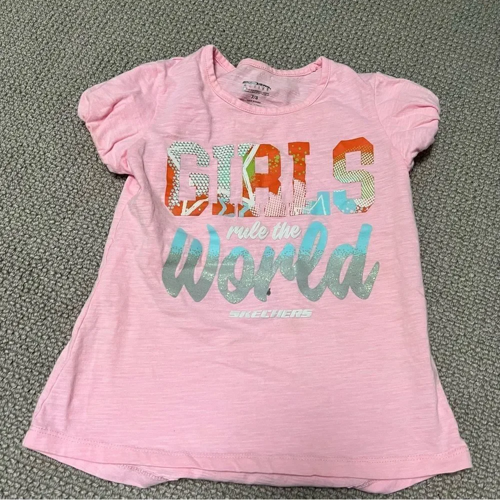 🍭4/$20 Skechers Short Sleeve “Girls Run the World” Graphic Tee - 7/8